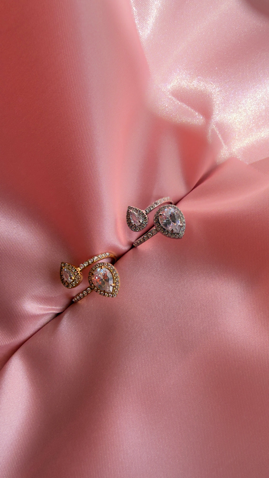 Anel Coração/Gota Diamante