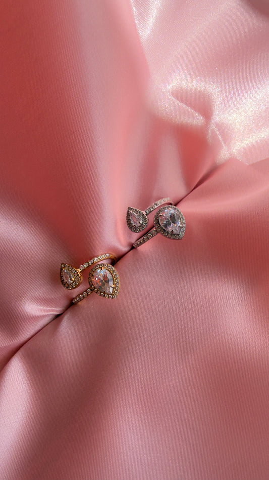 Anel Coração/Gota Diamante