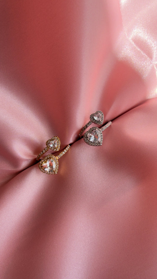 Anel Coração/Gota Diamante